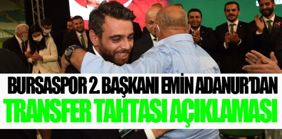 Bursaspor 2. Başkanı Emin Adanur’dan transfer tahtası açıklaması