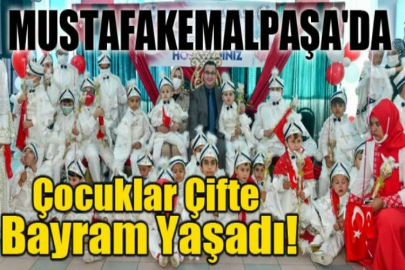 Mustafakemalpaşa'da çocuklar çifte bayram yaşadı