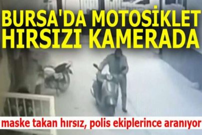 Bursa'da motosiklet hırsızı kamerada