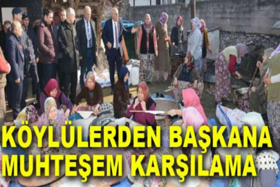Köylülerden başkana muhteşem karşılama