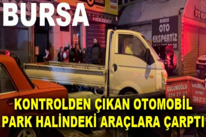 Kontrolden çıkan otomobil, park halindeki araçlara çarptı