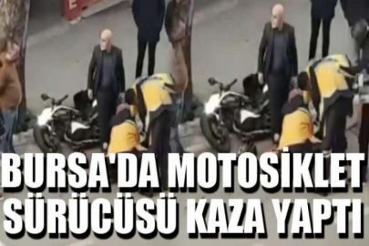 Bursa'da motosiklet sürücüsü kaza yaptı, yardımına ilk önce vatandaşlar koştu
