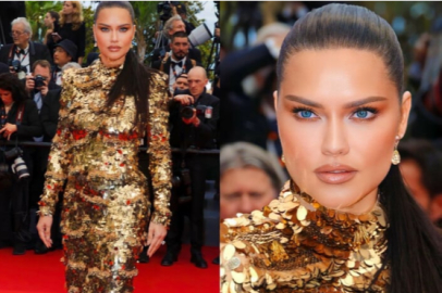Adriana Lima'nın Cannes kıyafeti olay oldu