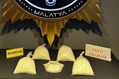 Malatya’da 3 kilo 830 gr metamfetamin ele geçirildi