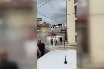 Bursa'da ilginç gelenek!Damadın yangın tüpüyle ateşi söndürüldü