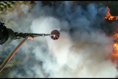 Orman yangını! Havadan müdahale edildiği anlar kamerada