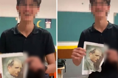 Atatürk fotoğrafıyla yaptığı hareket infial yaratmıştı! Gözaltına alındı