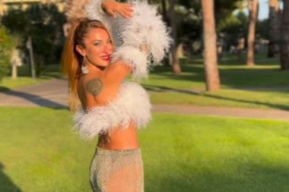 Merve Oflaz şeffaf kıyafetiyle dans etti