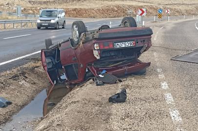 Otomobil takla attı, sürücüsü yaralandı