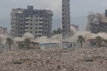 Dinamitle patlatılan 10 katlı bina, kağıt gibi yerle bir oldu