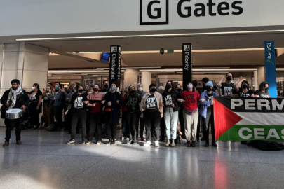 ABD’deki San Francisco Uluslararası Havalimanı'nda Gazze protestosu