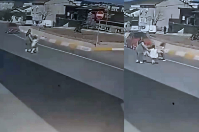 Otomobilin çarptığı kız çocuğu metrelerce savruldu