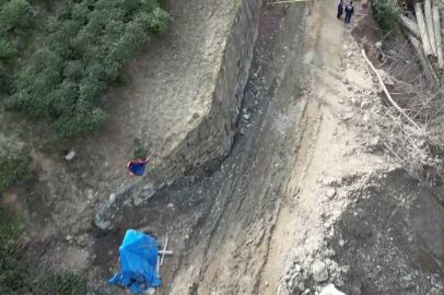 İshale Hattı Göçüğü Havadan Görüntülendi