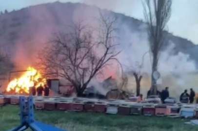 Çıkan Yangın 21 Büyükbaş Hayvanı Telef Etti