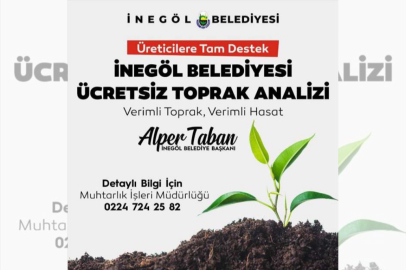 İnegöl Belediyesi Ücretsiz Toprak Analizi Uygulaması Devam Ediyor