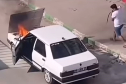 Bursa'da Tofaş Marka Otomobil Alev Aldı