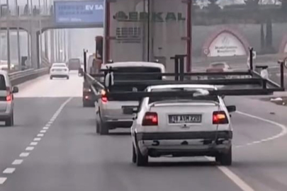 Otomobilin Üzerinde Dev Demir Taşıyan Sürücü Şoke Etti