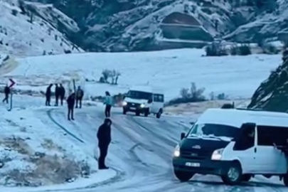Kar Yağışı Sonrası Yollar Buz Pistine Döndü