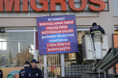 Gaziantep'te Şahinbey Belediyesi Migros Marketin Kapısına Mühür Vurdu