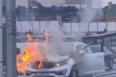 Seyir Halindeki Araç Alev Alev Yandı