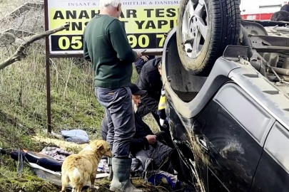 Otomobil Kontrolden Çıkıp Takla Attı!