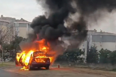 Otomobil Alev Alev Yandı