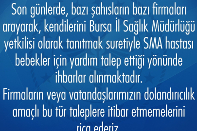 Bursa'da Dolandırıcılık Uyarısı