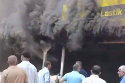 Araç lastiği tamir ve satış işyerinde yangın çıktı