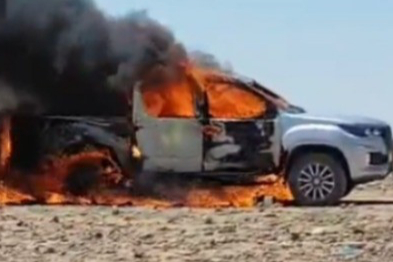 Kamyonet Alev Alev Yandı