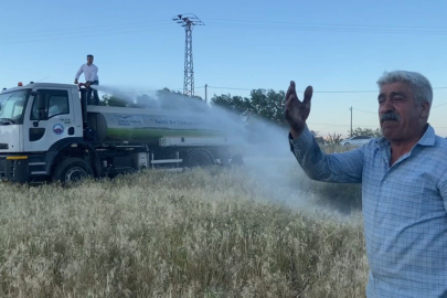 Adilcevaz'da tarlada çıkan yangın korkuttu