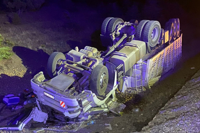 Direksiyon Hakimiyetini Kaybeden Tır Şarampole Devrildi