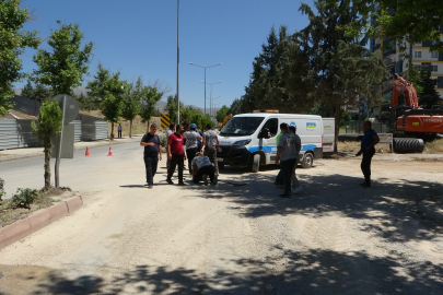 Malatya'da altyapı çalışmasında doğalgaz borusu patladı