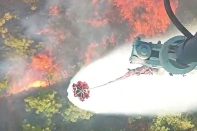 Saruhanlı'daki orman yangınına havadan ve karadan müdahale sürüyor