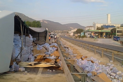 Bilecik'te kontrolden çıkan tır devrildi: 1 yaralı