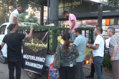 20 ton karpuz dakikalar içerisinde tükendi