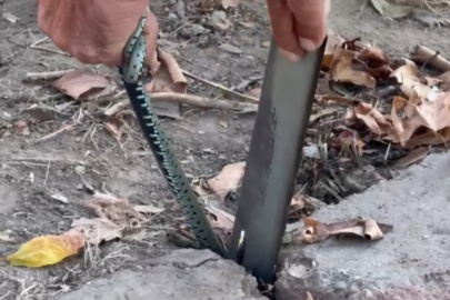 Sıkışan Yılanı Kurtarmak İçin Vatandaşlar Seferber Oldu