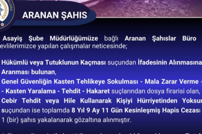 Hapis Cezası Bulunan Zanlı Polis Ekiplerinden Kaçamadı
