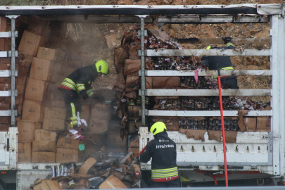 Kamyon Dorsesi Alevlere Teslim Oldu