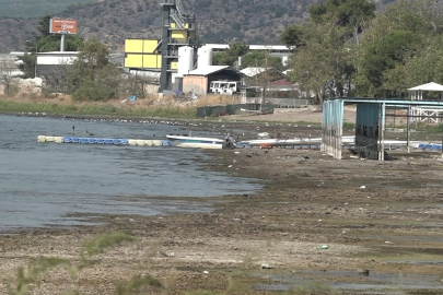 Suların çekildiği göl sahili, bataklığa döndü
