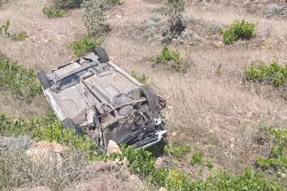 Takla atan araçtan sağ çıktı
