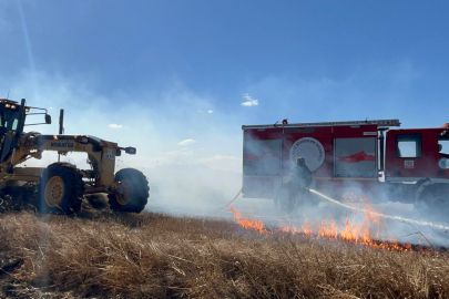 Çıkan Yangında 500 Dönüm Buğday Anızı Yandı