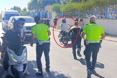 Manavgat'ta okul önlerinde polis motosikletlere yönelik denetim yaptı