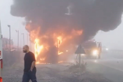 İşçi Servisi Alevlere Teslim Oldu