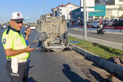 Otomobil Takla Attı! Sürücü Ölümden Döndü