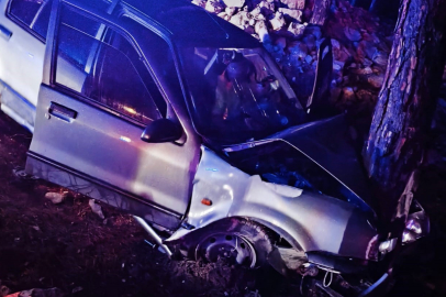 Kontrolden Çıkan Otomobil Ağaca Çarptı: 2 Yaralı