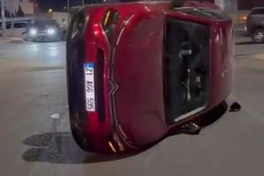 Otomobil Takla Attı: Sürücü Ölümden Döndü