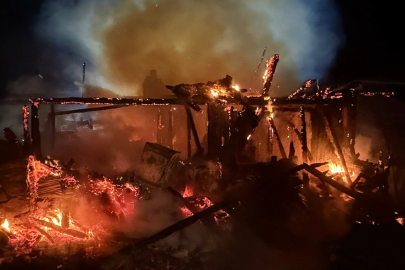 2 Katlı Ahşap Ev Alev Alev Yandı