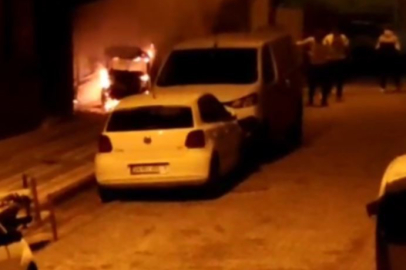 Elektrikli araç yandı, binada hasar oluştu!