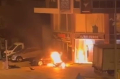 Kaza Yapan Motosiklet Sürücüsü Yanmaya Başladı