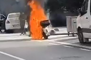 Seyir Halindeki Motosiklet Alevlere Teslim Oldu